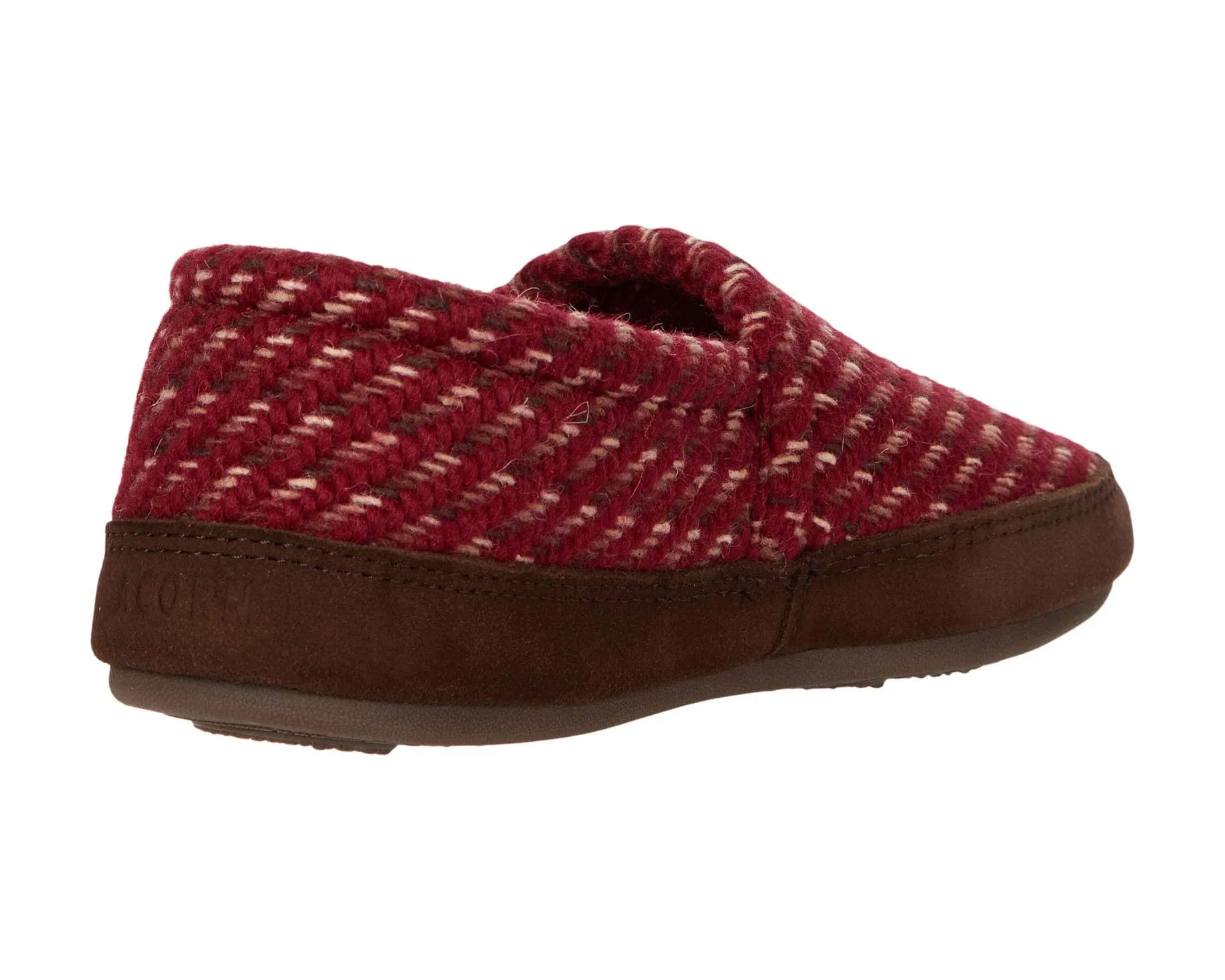 Acorn Moc Acorn Slippers in Garnet Woven Tweed