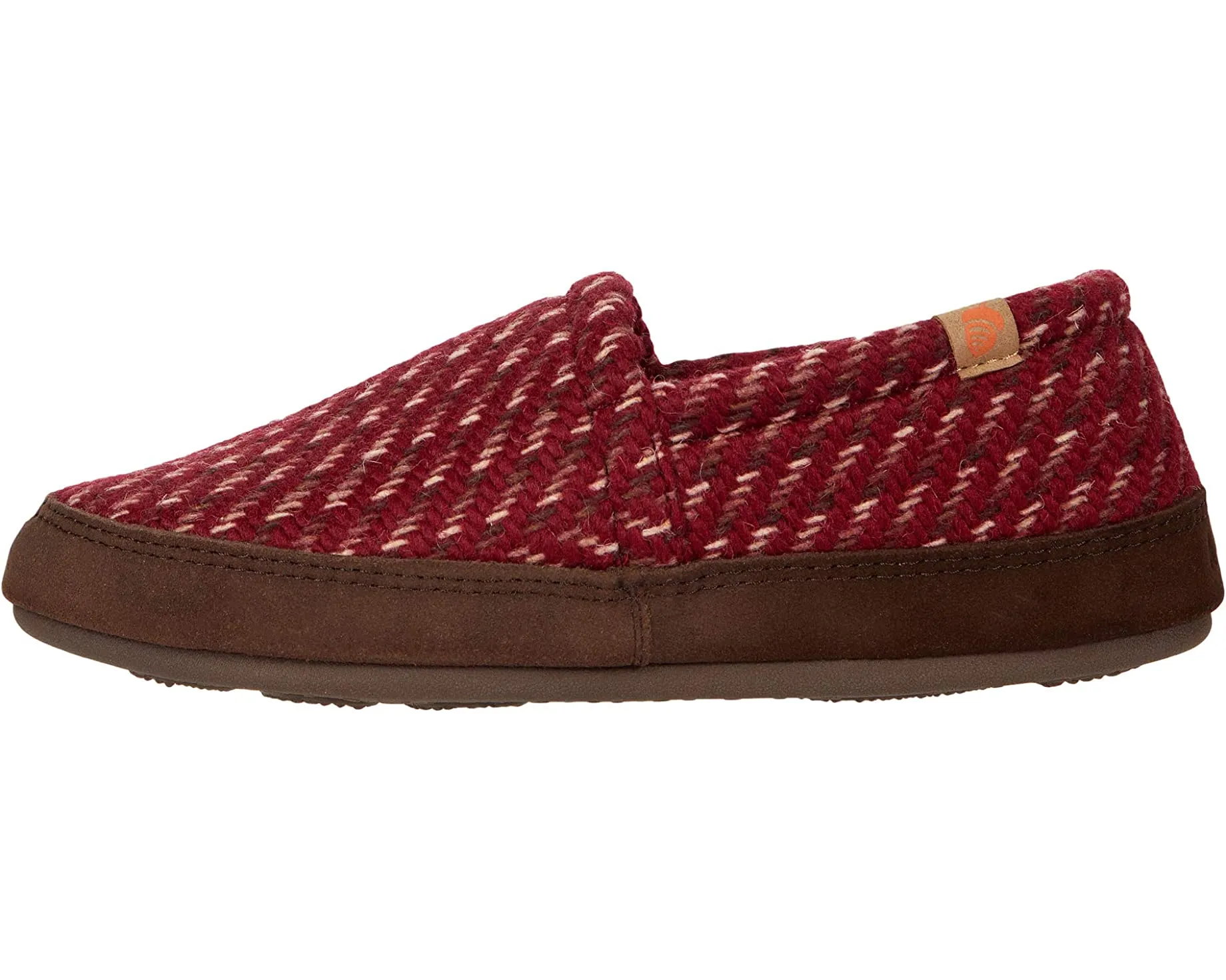 Acorn Moc Acorn Slippers in Garnet Woven Tweed