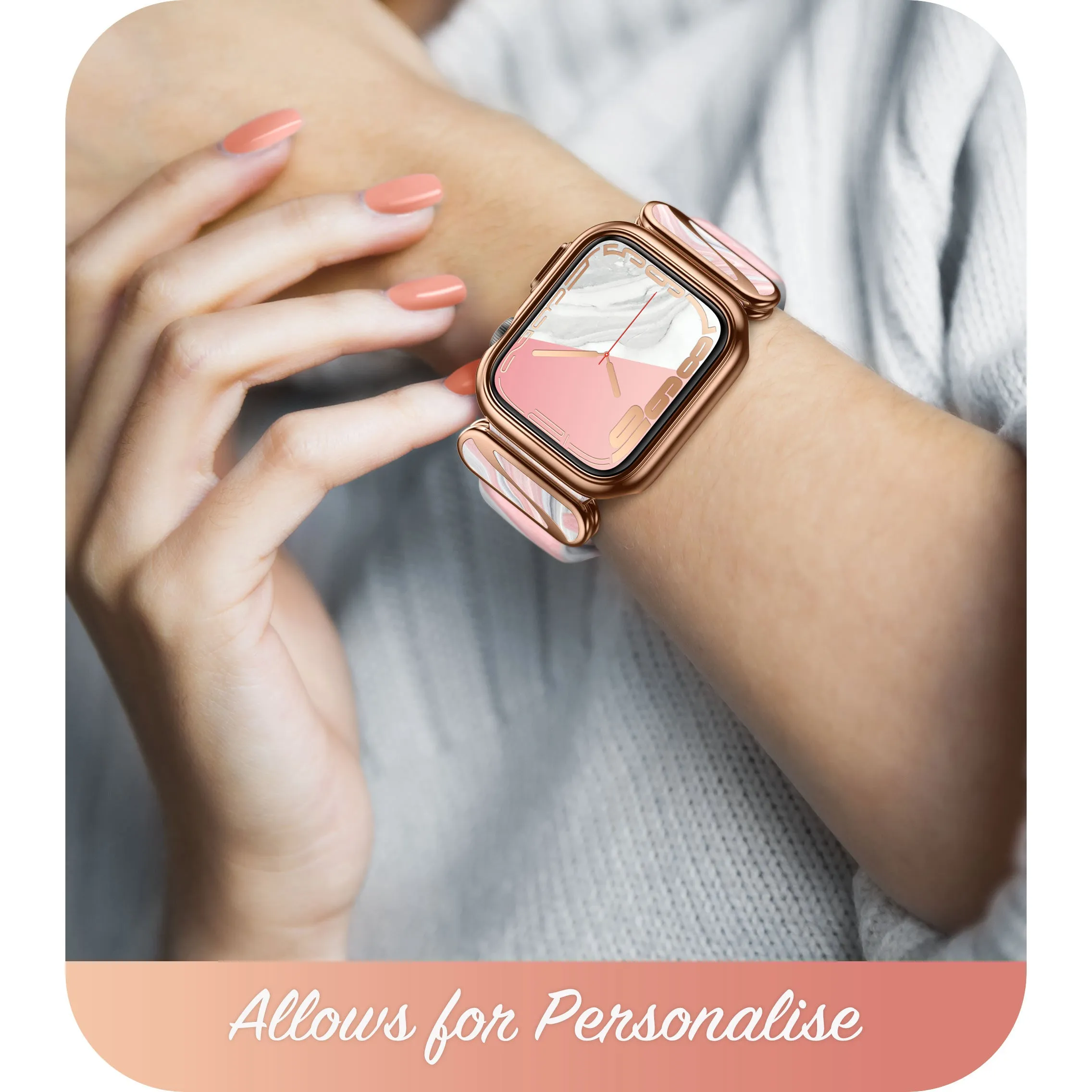 Apple Watch 40/41mm Cosmo Luxe Case(open box) - Marble Pink/Rose Gold