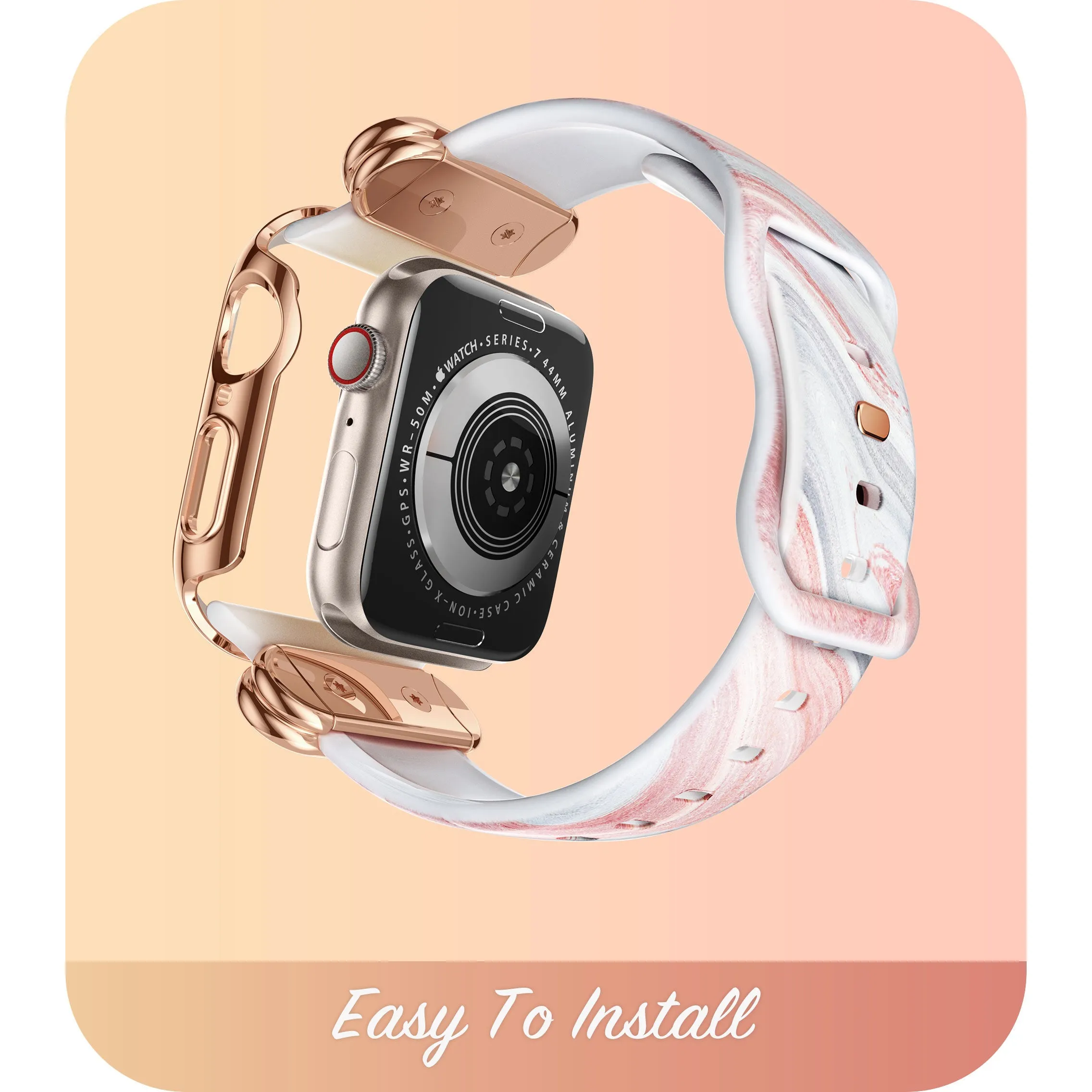 Apple Watch 40/41mm Cosmo Luxe Case(open box) - Marble Pink/Rose Gold