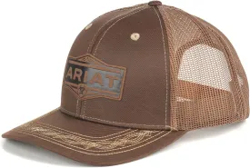 ARIAT Men's Structured Vintage Shield Logo Cap with Mesh Back and Snap Back Closure