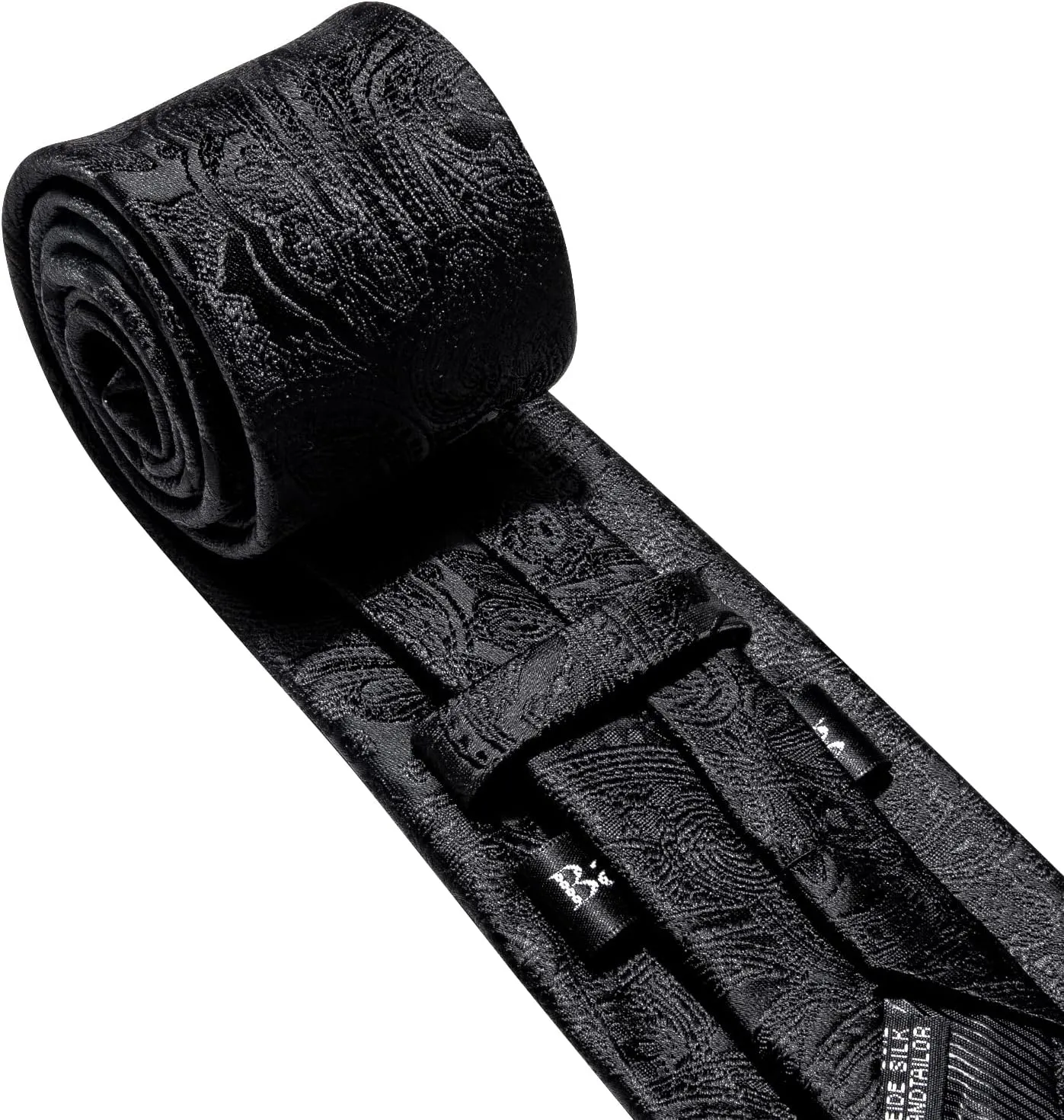 Barry.Wang Men Ties Paisley Woven Silk Necktie Set with Pocket Suqare Cufflinks Formal