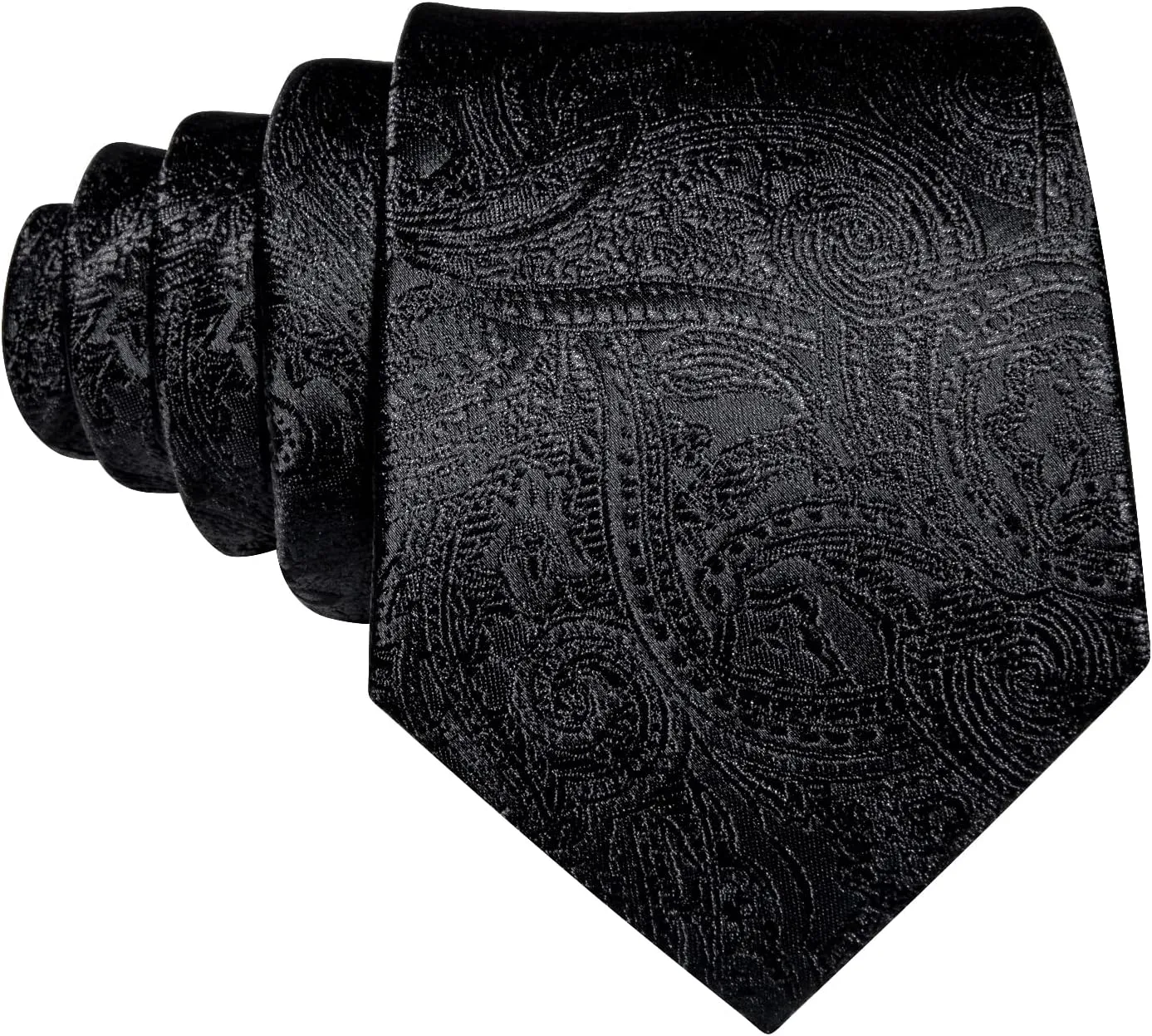 Barry.Wang Men Ties Paisley Woven Silk Necktie Set with Pocket Suqare Cufflinks Formal