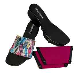 Birds of a feather and Fuschia Tops on Black Leisure