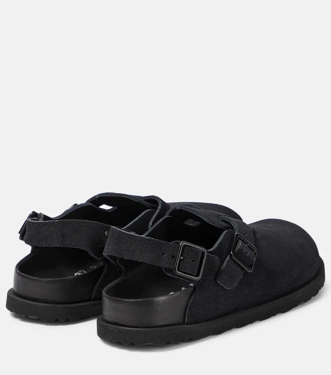 Birkenstock 1774 tokio suede slingback clogs, black