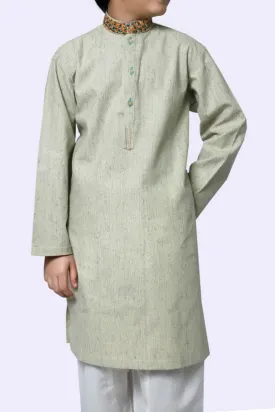 Boy SLUB-COTTON Kurta Green