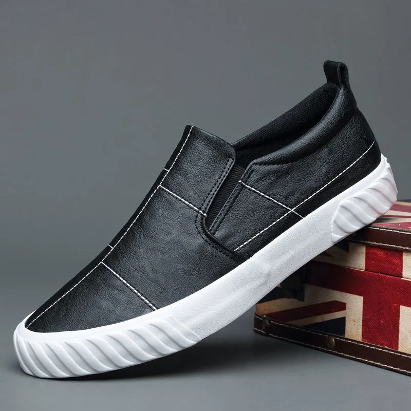 Breathable Leather Shoes Leisure One-Step Business British Deodorant Waterproof Soft Leather Shoes