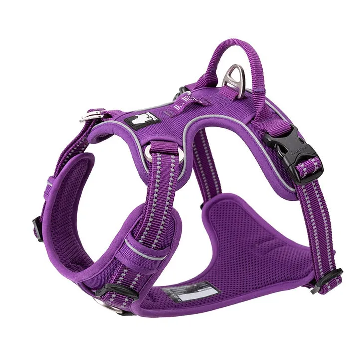 Breathable No-Pull Dog Harness Purple S, Reflective Nylon