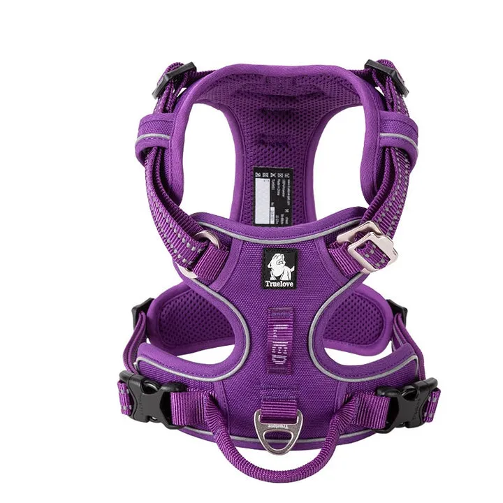 Breathable No-Pull Dog Harness Purple S, Reflective Nylon