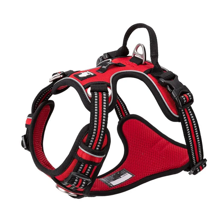 Breathable Red No Pull Dog Harness with Reflectors M
