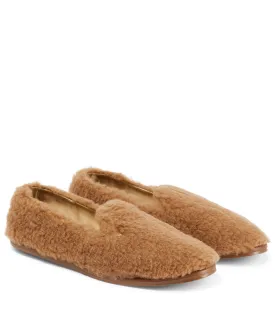Camel wool slippers Max Mara, brown
