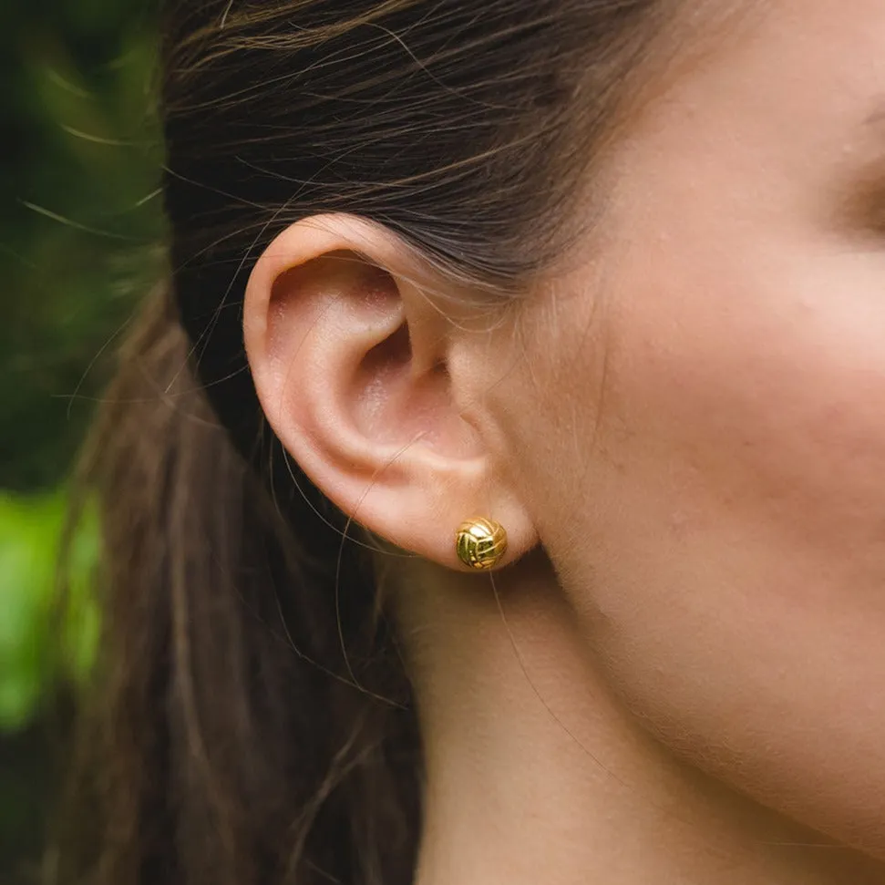 CC Sport Gold Volleyball Earrings