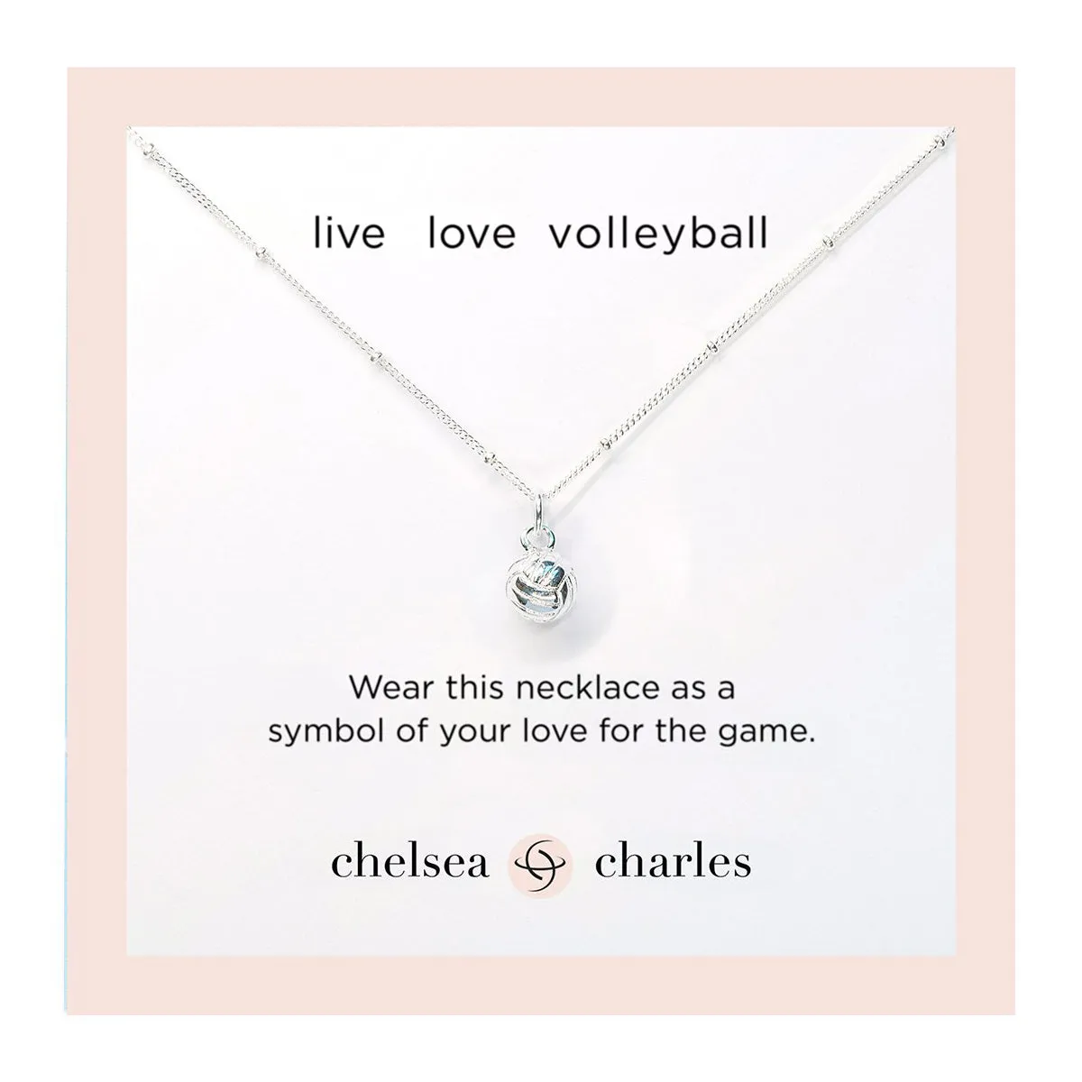 CC Sport Silver Volleyball Charm Necklace for Little Girls & Tweens