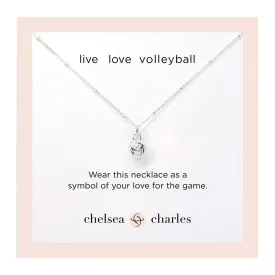 CC Sport Silver Volleyball Charm Necklace for Little Girls & Tweens