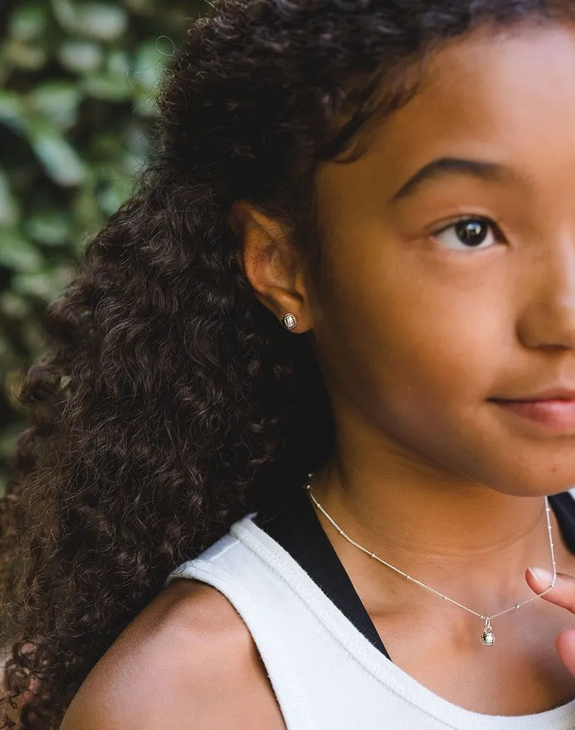 CC Sport Silver Volleyball Charm Necklace for Little Girls & Tweens