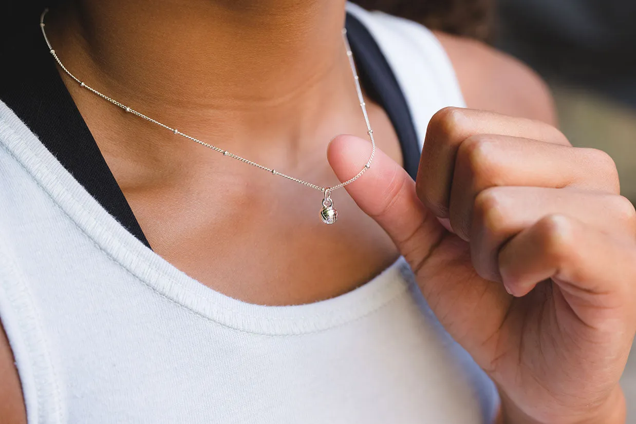 CC Sport Silver Volleyball Charm Necklace for Little Girls & Tweens