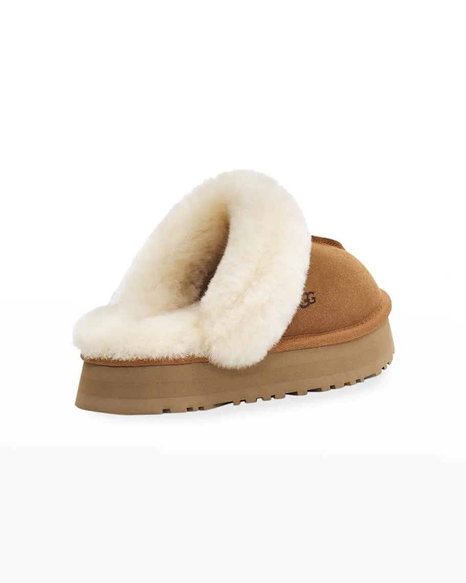 Disquette Suede Sheepskin Platform Slippers UGG