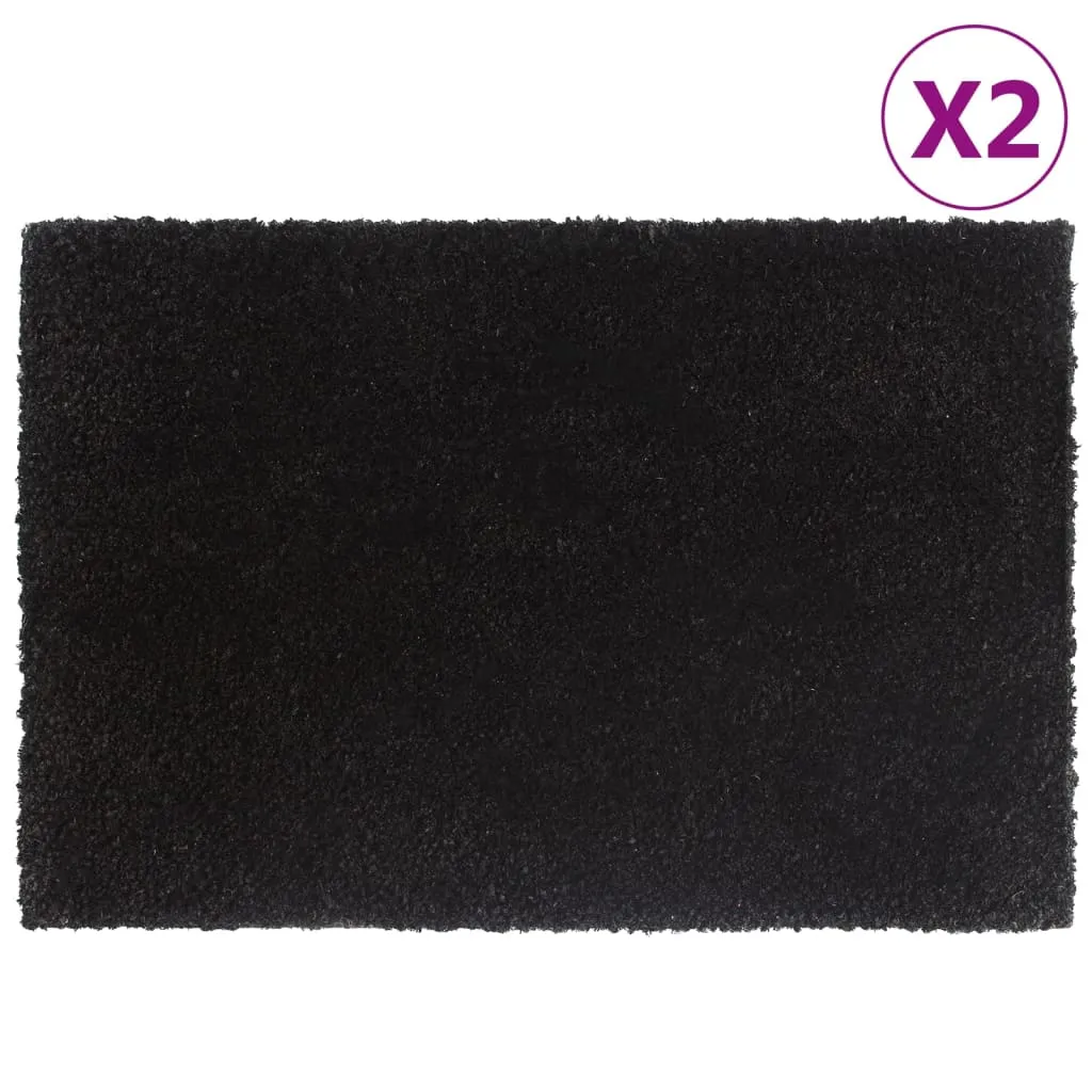 Door Mats 2 pcs Black 40x60 cm Tufted Coir
