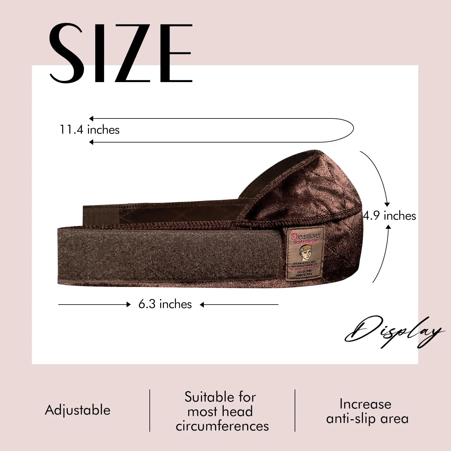 Dreamlover Wig Grip Band for Keeping Wigs in Place, Dark Brown, 1 Pieces