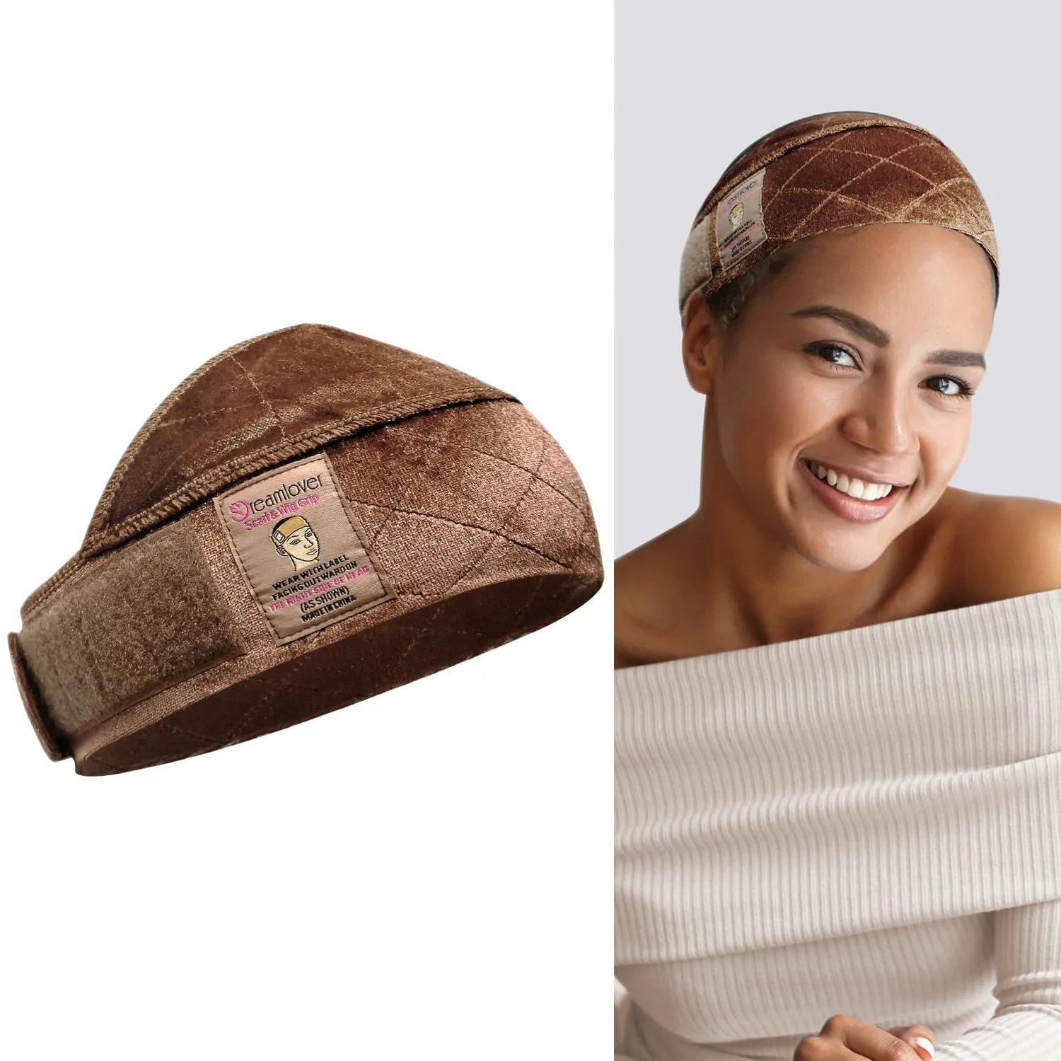 Dreamlover Wig Grip Bands for Keeping Wigs in Place, Brown, 1 Pieces