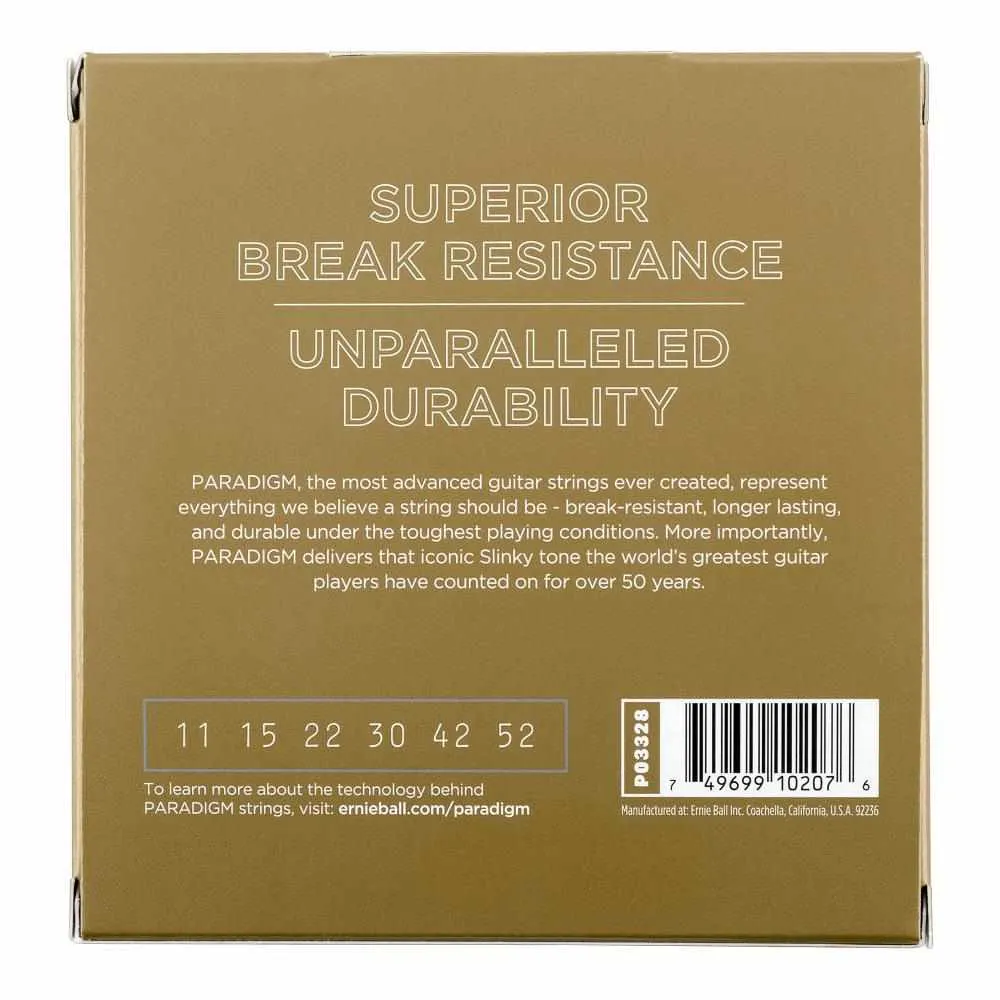 Ernie Ball Paradigm Light 80/20 Bronze Acoustic Guitar Strings 11-52 Gauge, 3 Pack