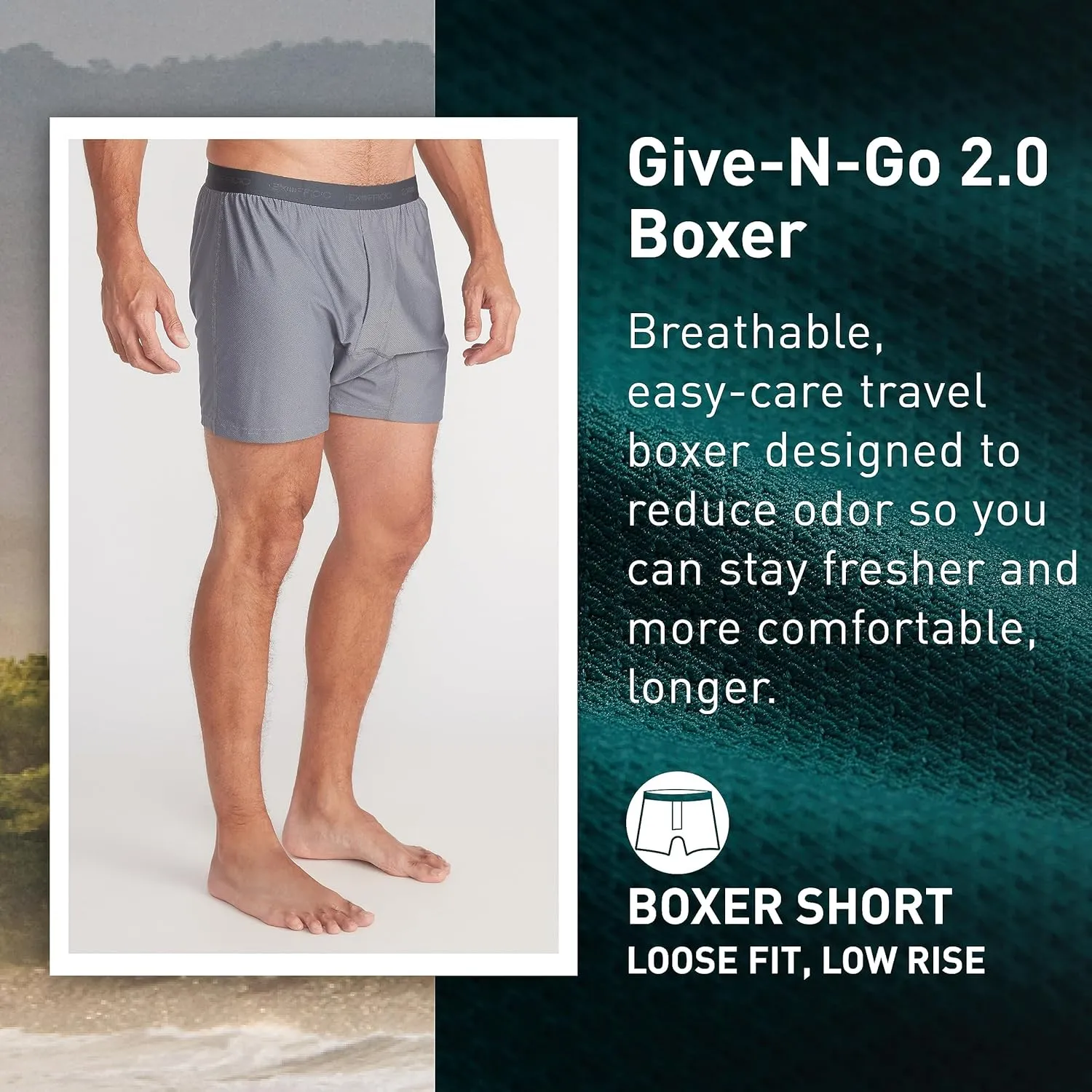 Exofficio Men's Give-N-Go 2.0 Boxer 2 Pack
