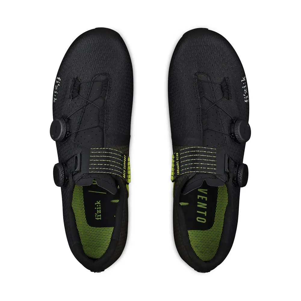 FIZIK Road Cycling Shoes Vento Stabilita Carbon - Black/Yellow Fluor