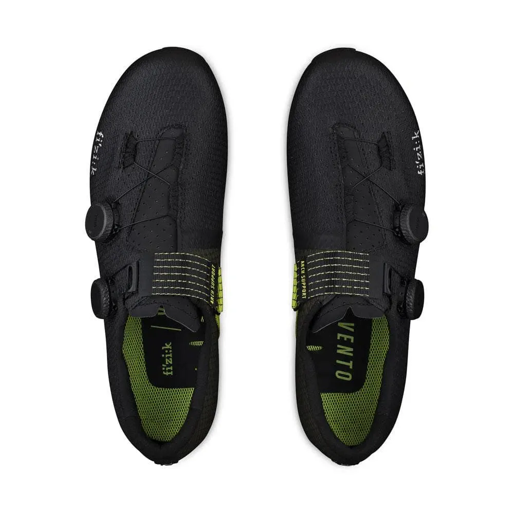 FIZIK Road Cycling Shoes Vento Stabilita Carbon - Black/Yellow Fluor