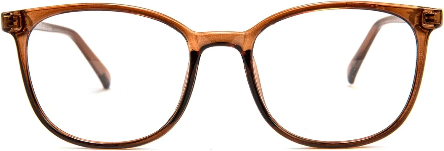 FONHCOO Blue Light Blocking Glasses Fashion Round TR90 Frame Transparent Eyewear Anti UV Computer Glasses for Women Men