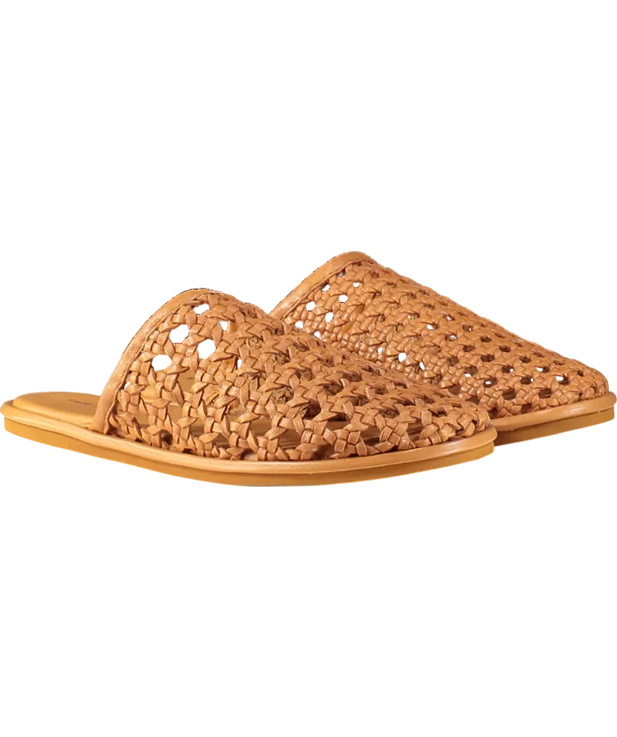 Free People Brown Woven Leather Freya Flats UK 5 EU 38 👠