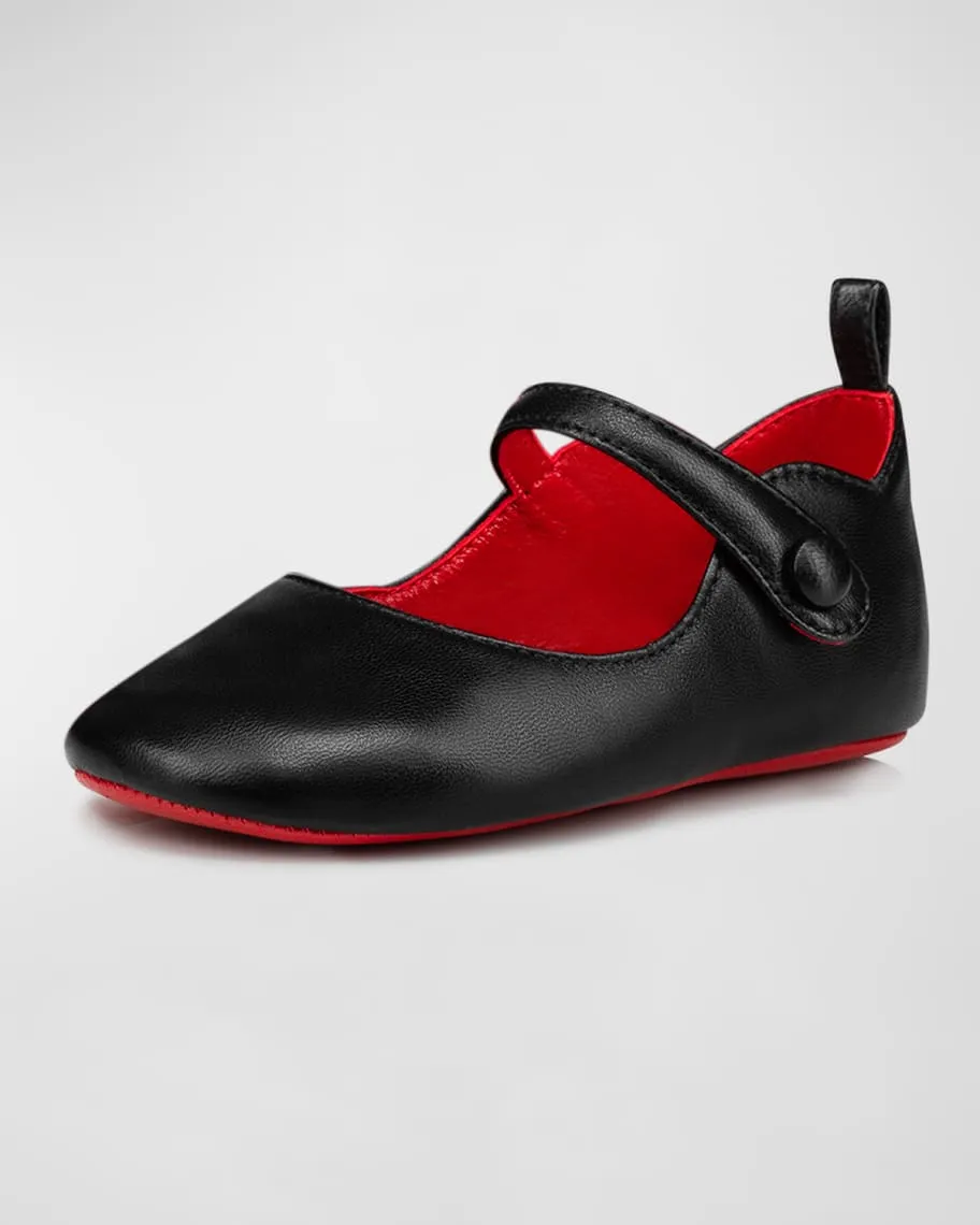 Girl's Love Chick Ballet Shoes in Nappa Leather for Babies Christian Louboutin