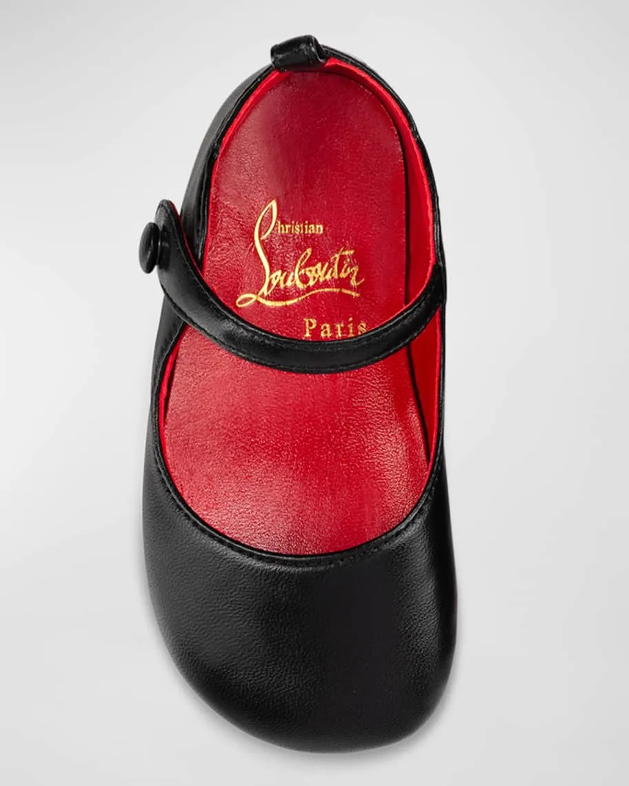 Girl's Love Chick Ballet Shoes in Nappa Leather for Babies Christian Louboutin