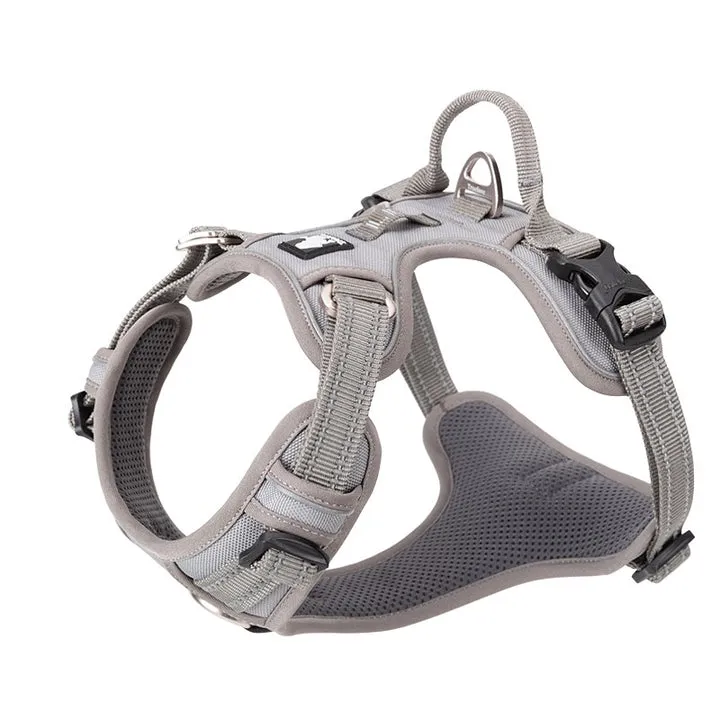 Grey No Pull Dog Harness XS, Reflective, Breathable