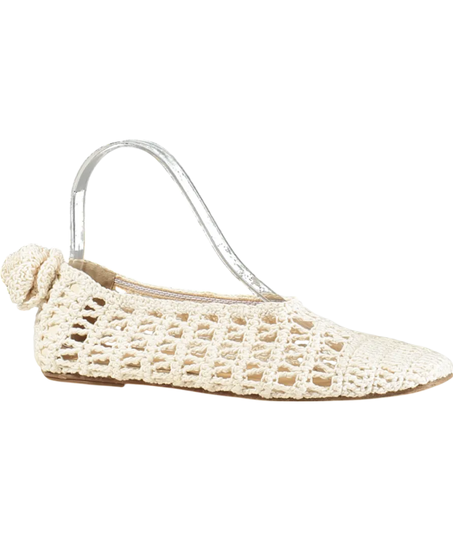Magda Butrym Cream 10mm Crochet Ballerina Flats UK 5 EU 38 👠
