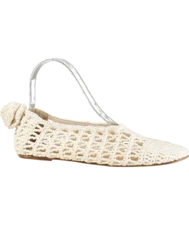 Magda Butrym Cream 10mm Crochet Ballerina Flats UK 5 EU 38 👠