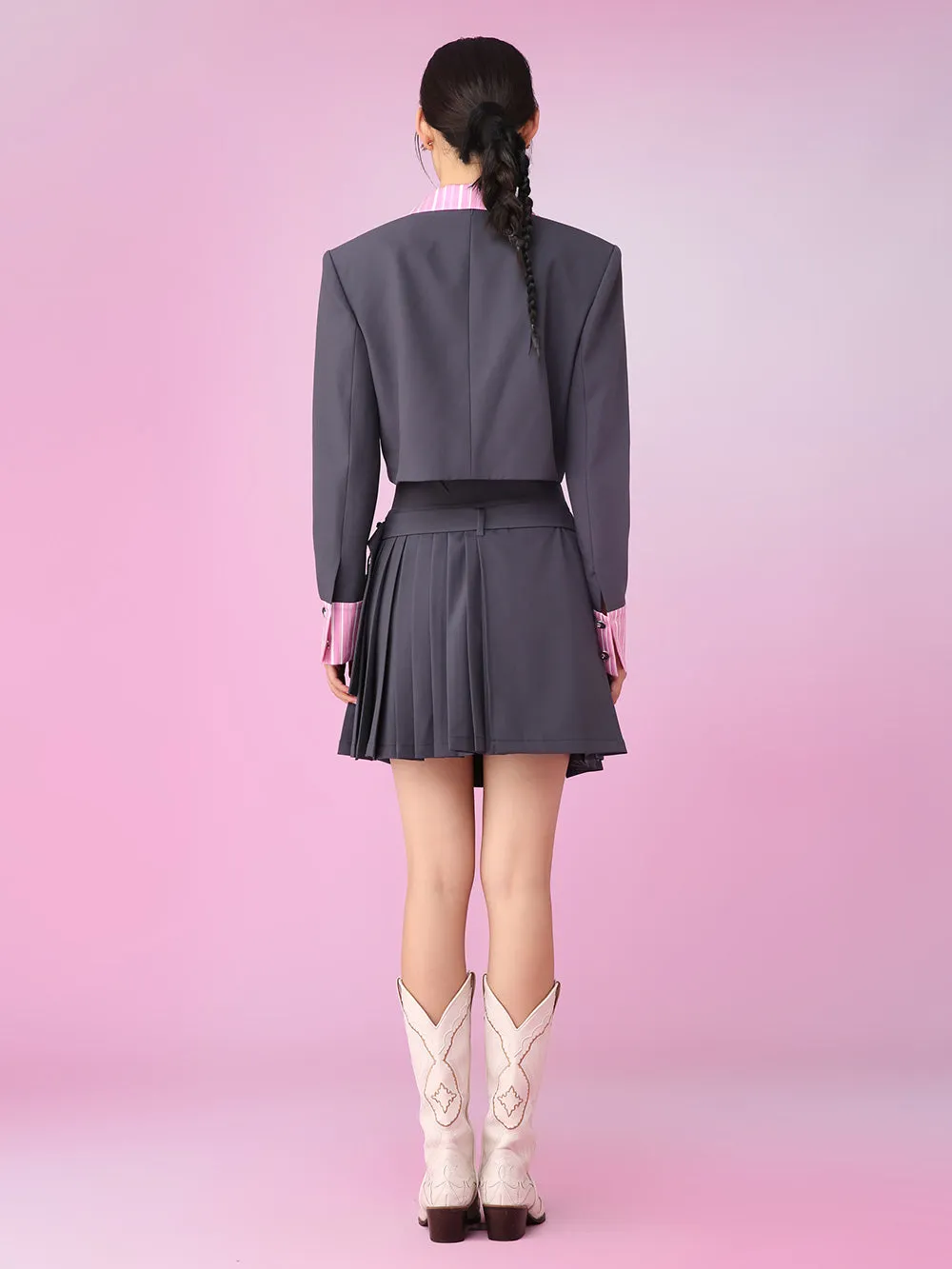 MUKZIN OL Style Short Stitching Original Trend Suit Outerwears