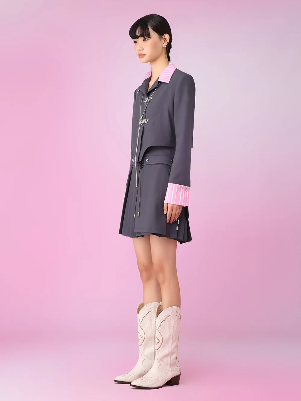 MUKZIN OL Style Short Stitching Original Trend Suit Outerwears