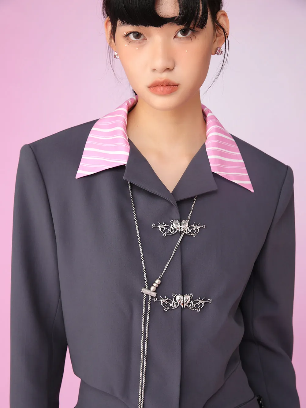 MUKZIN OL Style Short Stitching Original Trend Suit Outerwears