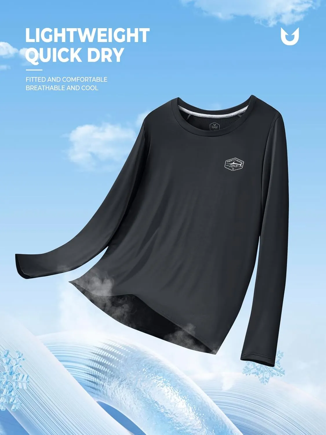 NORTHYARD Men's UPF 50  Sun Protection Shirts Long Sleeve Swim Beach Rash Guard SPF Quick Dry Lightweight UV Fishing T-Shirt