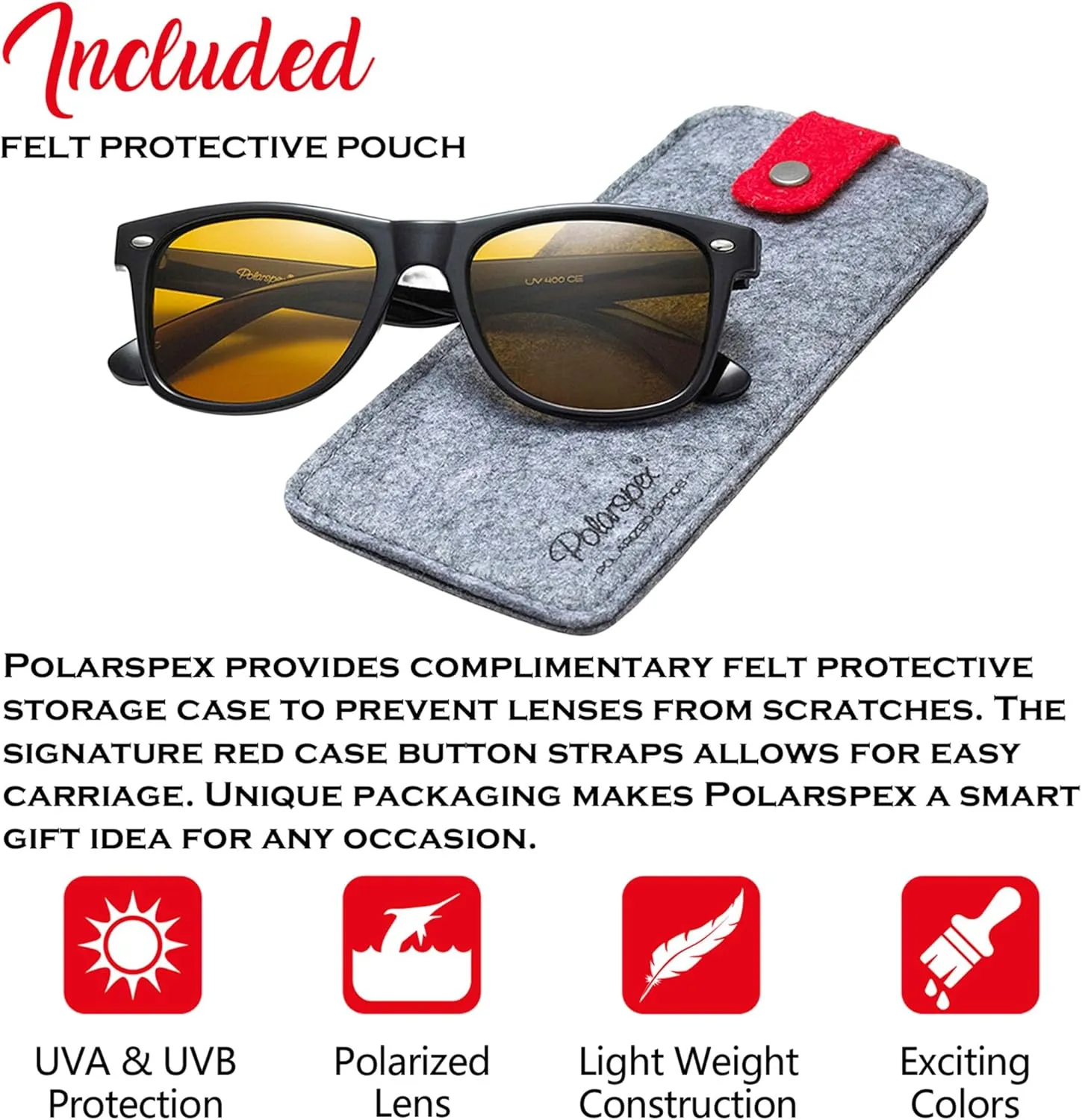 PolarSpex Polarized Sunglasses for Men and Women ?C UV Protection, Durable & Lightweight Retro Sunglasses for Driving, Fishing