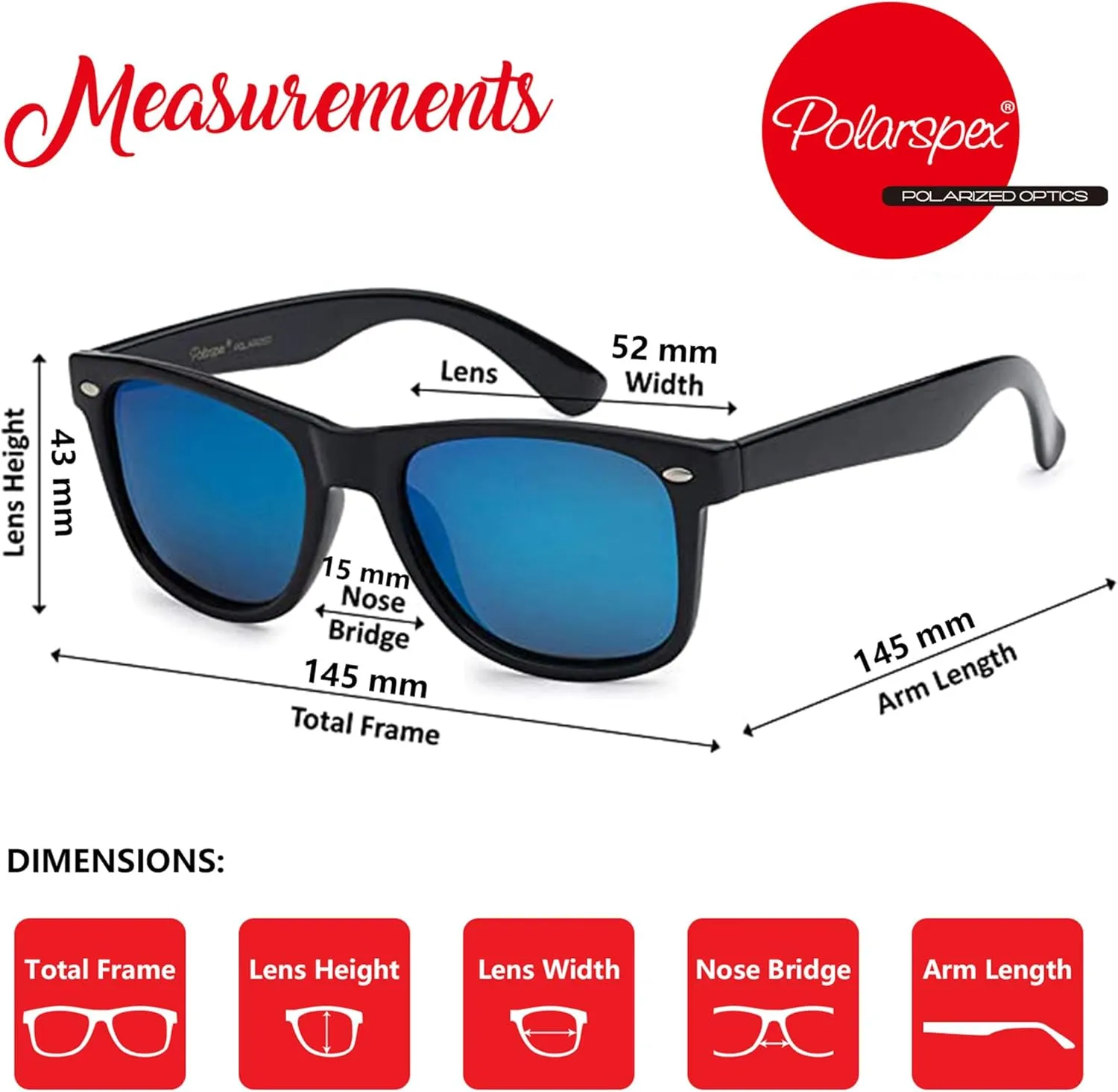 PolarSpex Polarized Sunglasses for Men and Women ?C UV Protection, Durable & Lightweight Retro Sunglasses for Driving, Fishing