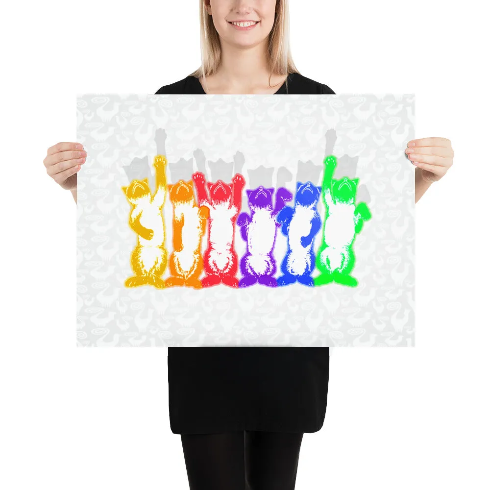 Rainbow Aerobics Cats Front Poster
