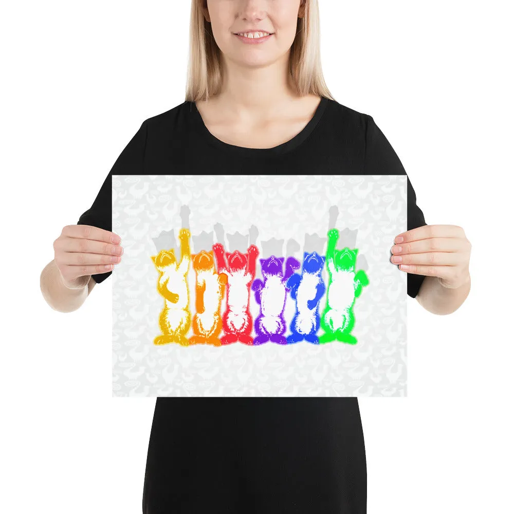 Rainbow Aerobics Cats Front Poster
