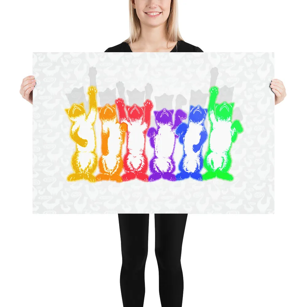 Rainbow Aerobics Cats Front Poster