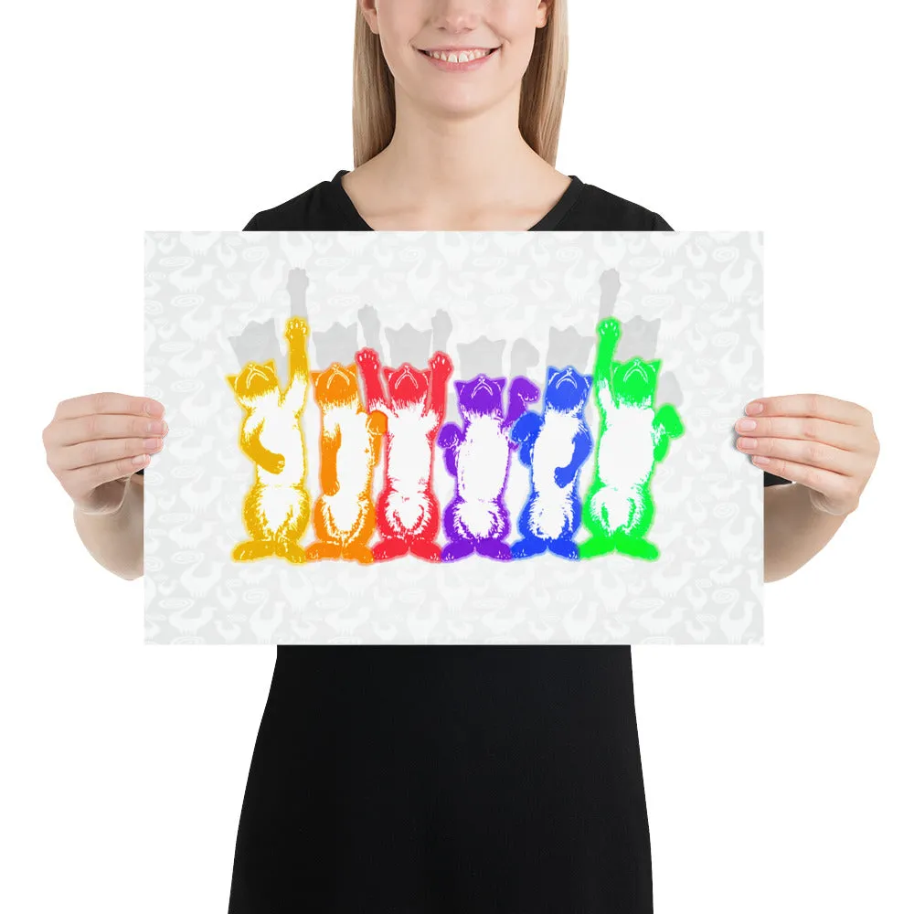 Rainbow Aerobics Cats Front Poster