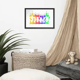 Rainbow Aerobics Cats Rear Framed photo paper poster