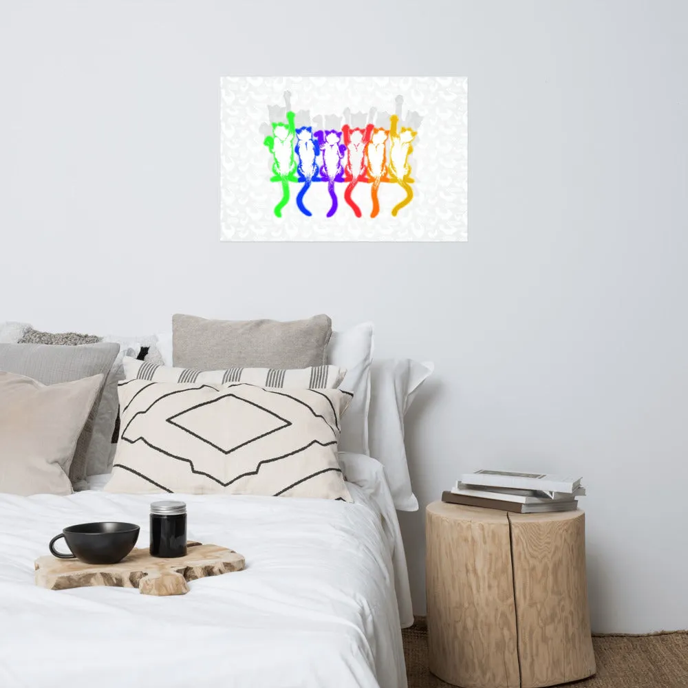 Rainbow Aerobics Cats Rear Poster