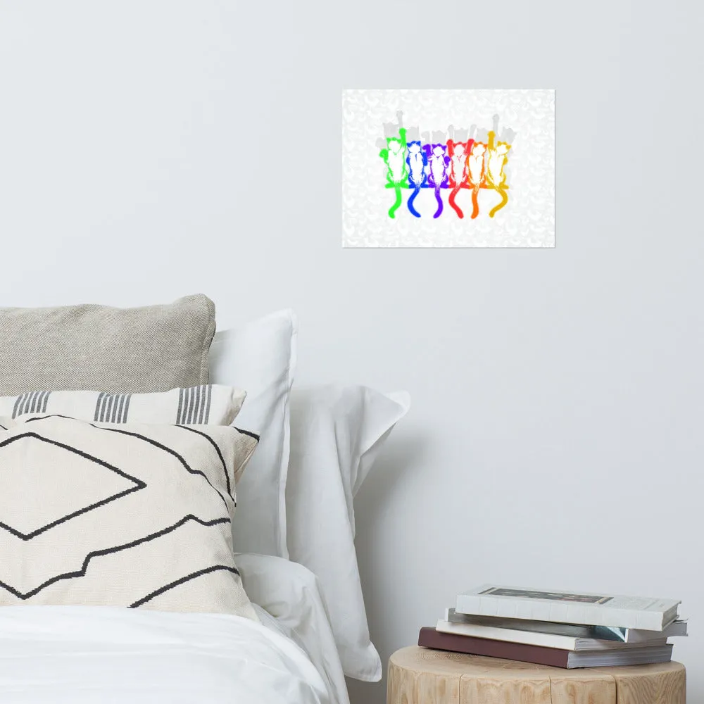 Rainbow Aerobics Cats Rear Poster