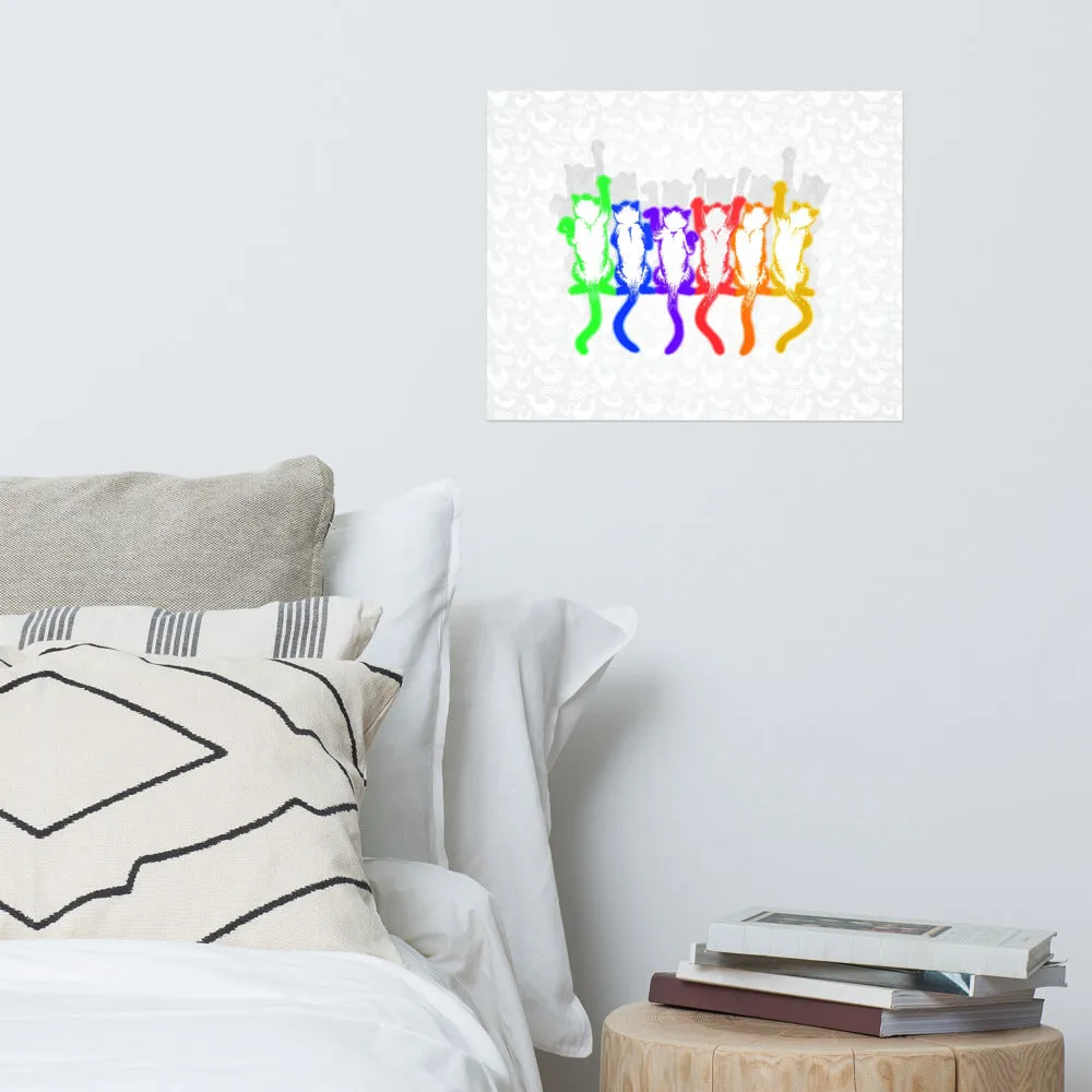 Rainbow Aerobics Cats Rear Poster