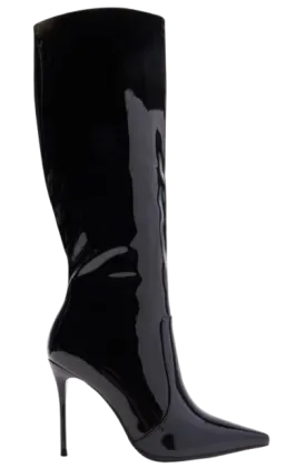 Shiny Surface Pointy Toe Pointy Heel Boots